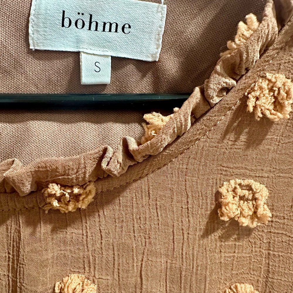 bohme Brown Textured Pom-Pom Maxi Dress - Picture 3 of 3